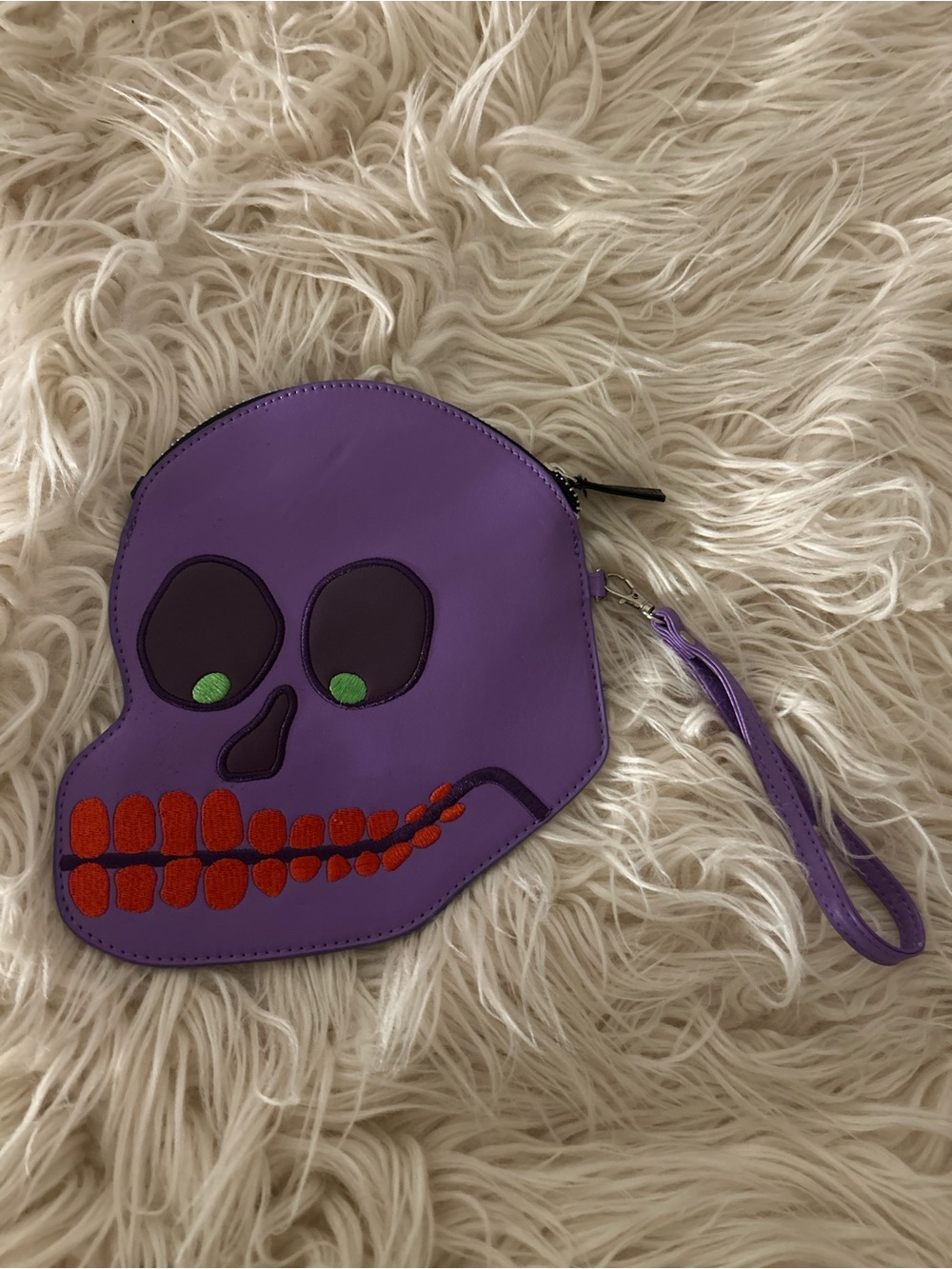 Purple Skull Wristlet Clutch Collab with Artist David Shringly